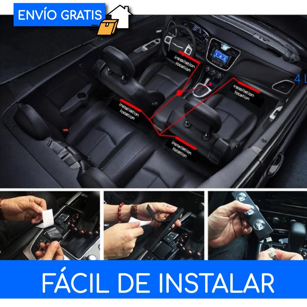 SET DE LUCES LED PREMIUM PARA INTERIOR DE AUTO | ORIGINALES | ENVÍO GRATIS