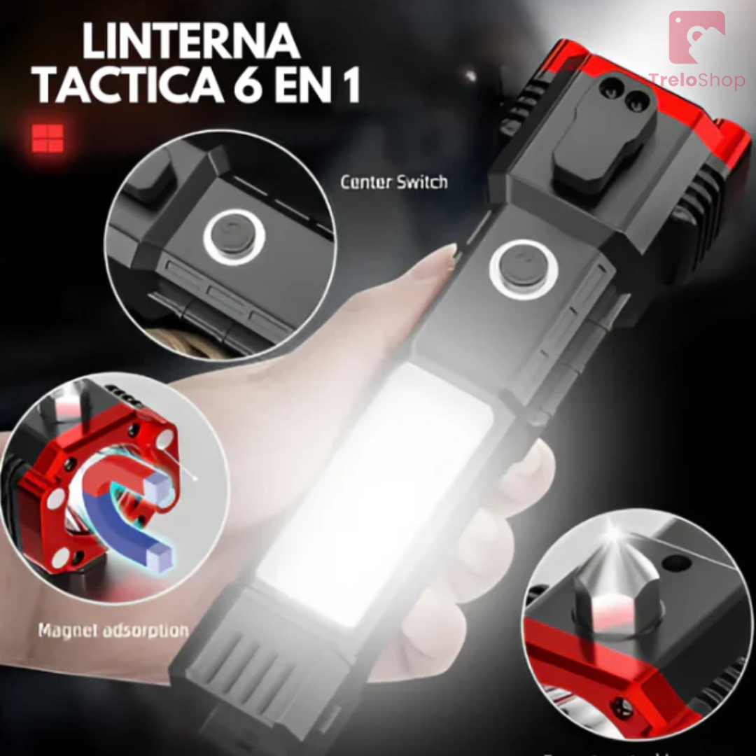 Combo de Supervivencia: Linterna Táctica 6 en 1 | ORIGINAL | ENVÍO GRATIS