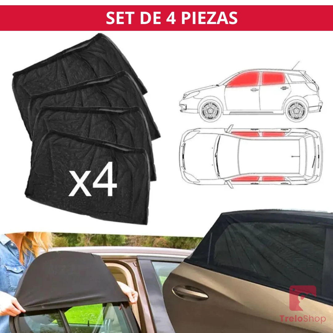 SET DE 4 MALLAS PARA AUTO CON PROTECCIÓN UV | ORIGINAL | ENVÍO GRATIS