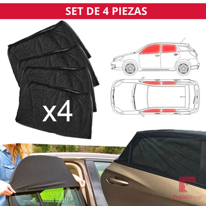 SET DE 4 MALLAS PARA AUTO CON PROTECCIÓN UV | ORIGINAL | ENVÍO GRATIS