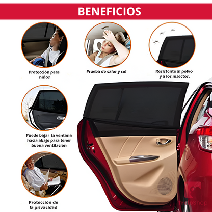 SET DE 4 MALLAS PARA AUTO CON PROTECCIÓN UV | ORIGINAL | ENVÍO GRATIS