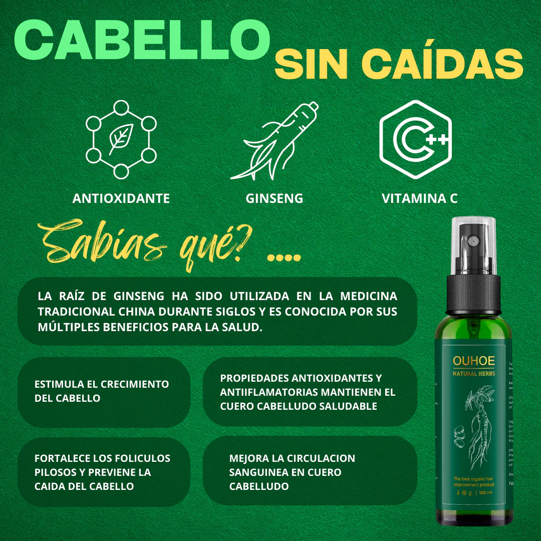 OUHOE - SPRAY PARA EL CRECIMIENTO DE CABELLO | ENVÍO GRATIS