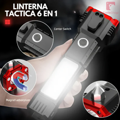 Combo de Supervivencia: Linterna Táctica 6 en 1 | ORIGINAL | ENVÍO GRATIS